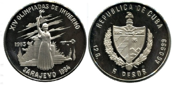 5 pesos (XIV Winter Olympics-Sarajevo)