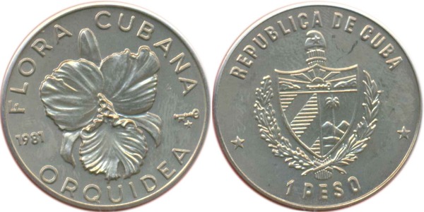 1 peso (Cuban Flora - Orchid)