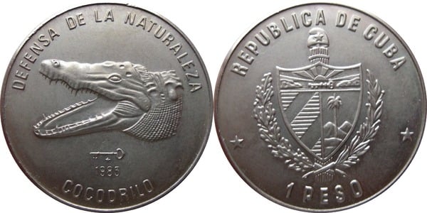 1 peso (Defense of nature - Crocodile)