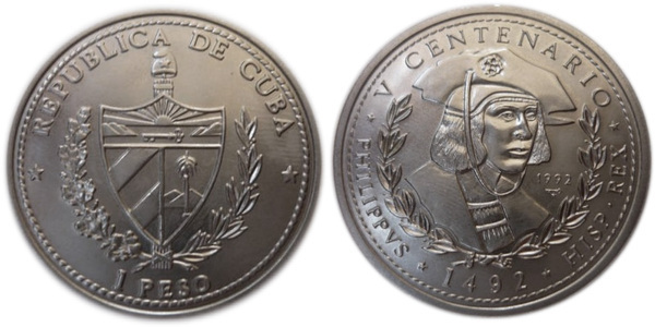 1 peso (V Cent. Discovery of America - Philip I)