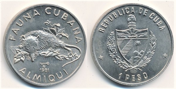 1 peso (Cuban Fauna-Almiqui)