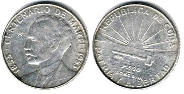 1 peso (José Martí Centennial)