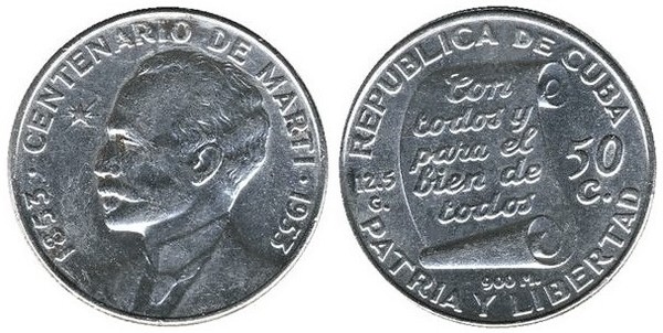 50 centavos (José Martí Centennial)