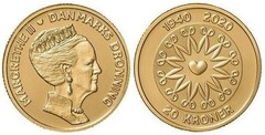 20 kroner (80 Aniversario del Nacimiento de la Reina Margrethe II)