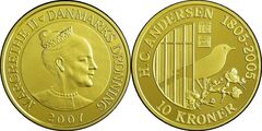 10 kroner (200th anniversary of H.C. Andersen - Fairy Tales - The Nightingale)