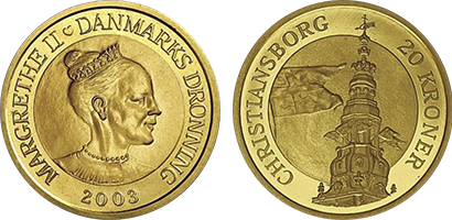 20 kroner (Danish Towers: Christiansborg Palace Tower)