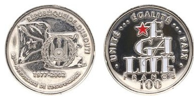 100 francs (25th Anniversary of Independence )