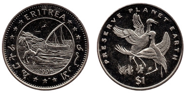 1 dollar (Wattled Cranes)