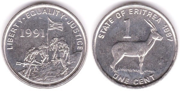 1 cent (Red-fronted gazelle)