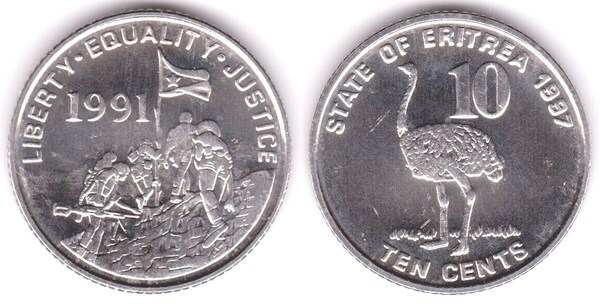 10 cents (Red-necked ostrich)