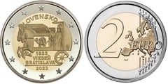 2 euro (200 Aniversario del Correo a caballo entre Viena y Bratislava)