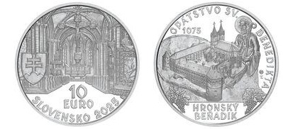 10 euro (950th anniversary of the foundation of the Benedictine Abbey of Hronský Beňadik)