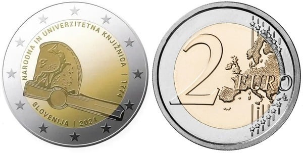 2 euro (250th Anniversary of the National and University Library of Slovenia)