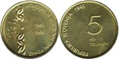 5 tolarjev (50th anniversary of the victory over nazism and fascism)