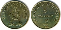 5 tolarjev (Centenary of the Olympic Games)
