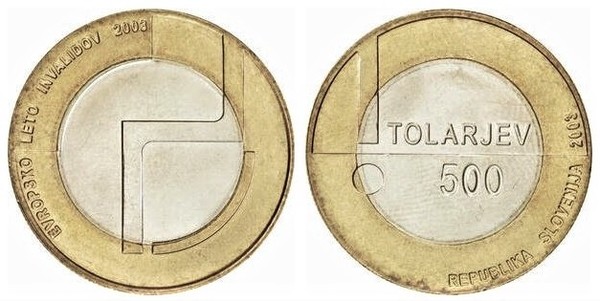 500 tolarjev (Year of People with Disabilities)