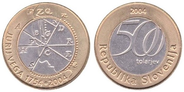 500 tolarjev ( 250th Anniversary of the Birth of Jurij Vega)