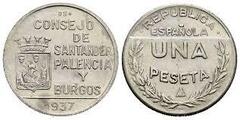 1 peseta (Consejo de Santander, Palencia y Burgos)
