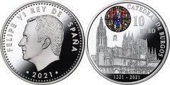 10 euro (800 Aniversario del comienzo de la construcción de la Catedral de Burgos)