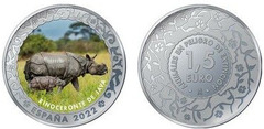 1,5 euro  (Rinoceronte de Java)