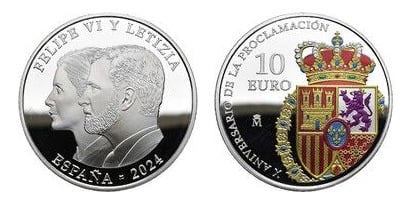 10 euro (10th anniversary of the proclamation of Felipe VI)