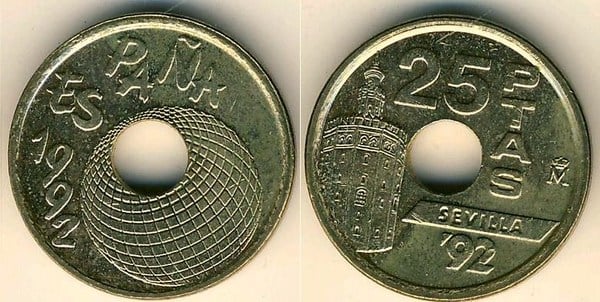 25 pesetas (Sevilla 92-Torre del Oro)