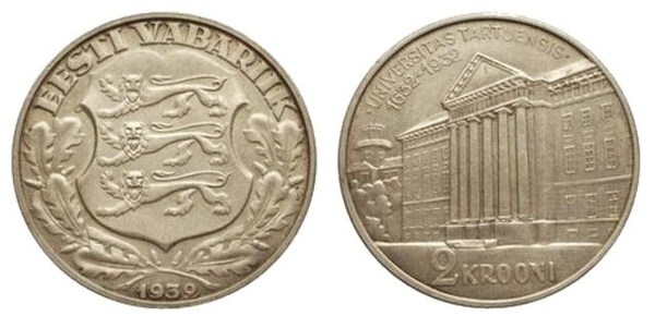 2 krooni (Tercentenary of the University of Tartu)