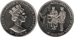 50 pence (40 Aniversario del Reinado de Isabel II)
