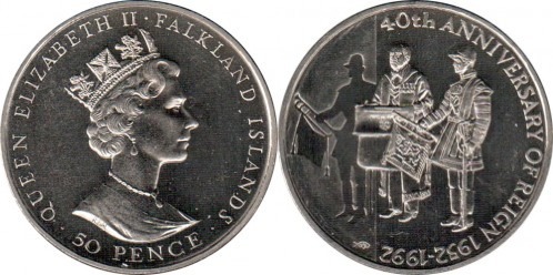 50 pence (40th Anniversary of the Reign of Isabel II)