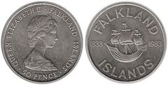 50 pence (150 Aniversario del dominio británico)
