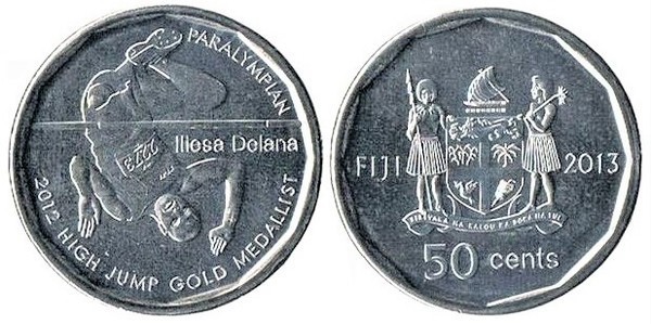 50 cents (Fiji Paralympic high jumper Iliesa Delana)