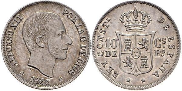 10 céntimos de peso (Spanish Colonial Period)