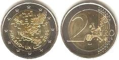 2 euro (60th Anniversary of the U.N. and 50th Anniversary of Finland's membership)