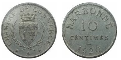10 centimes (Department of Aude-Commune of Narbonne)