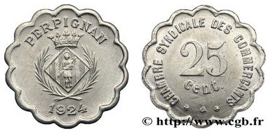25 centimes (Department of Pyrénées-Orientales - Commune of Perpignan)