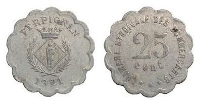 25 centimes (Department of Pyrénées-Orientales - Commune of Perpignan)