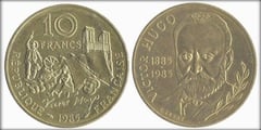 10 francs (100 Aniversario de la Muerte de Victor Hugo)
