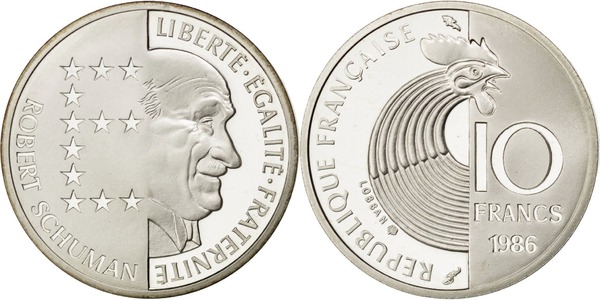 10 francs (100th Anniversary of Robert Schuman)