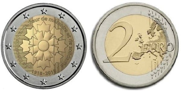 2 euro (100th Anniversary First World War-Bleuet de France)