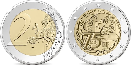 2 euro (75th Anniversary of the Foundation of UNICEF)