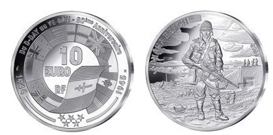 10 euro (80th anniversary of the Normandy-Omaha landings)