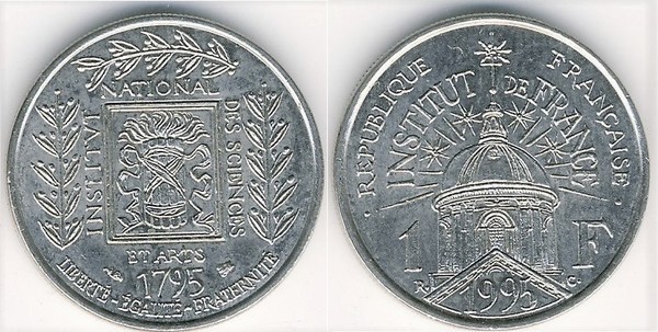 1 franc (200th Anniversary of the Institute of France)