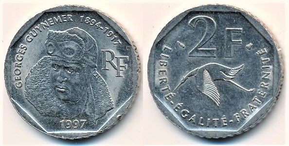 2 francs (80th Anniversary of the Death of Georges Guynemer)