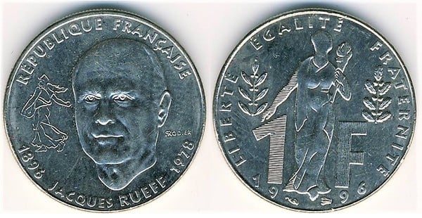 1 franc (100th Anniversary of the Birth of Jacques Rueff)