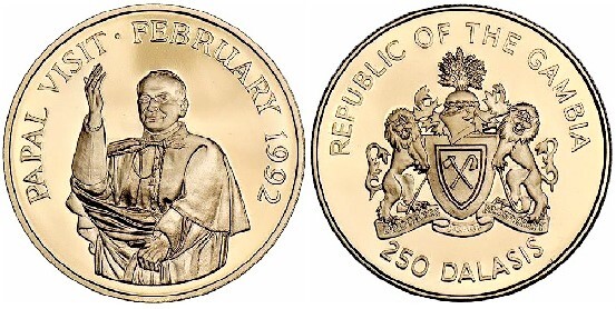 250 dalasis (Papal Visit - February 1992)