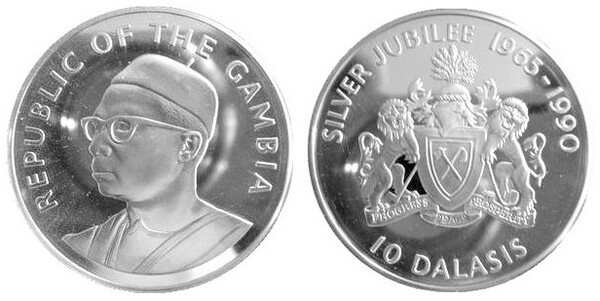 10 dalasis (Silver Jubilee of Independence)