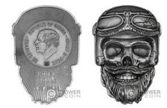 5 cedis (Motorcyclist skull)