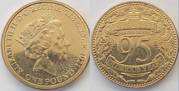 1 pound (95th Anniversary of the birth of Elizabeth II)