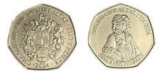 50 pence (320th anniversary of the capture of Gibraltar by the British)