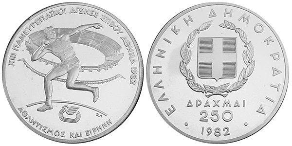 250 Drachmai (O.G. Shot Put)